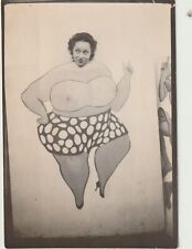 Vintage CUTOUT ARCADE PHOTO BOOTH - OBESE WOMAN IN TWO PIECE OUTFIT picture