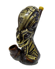 Gray Alien Head Handmade Tobacco Smoking Hand Pipe Creature Art Space UFO Sci Fi picture