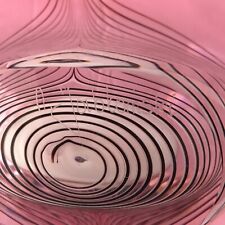 Adam Jablonski Art Glass Large Centrepiece 16” Pink Swirl Design Signed Unique picture