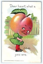 c1910's Dear Heart What A You Are Peach Head Tuck's Posted Antique Postcard picture