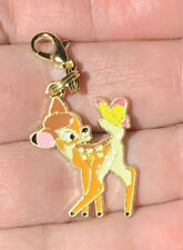 Gold Bambi Baby Deer & Butterfly Charm Zipper Pull & Keychain Add On Clip picture
