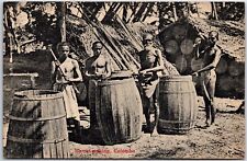 VINTAGE POSTCARD MAKING BARRELS IN COLOMBO CEYLON (SRI LANKA) c. 1910 (SCARCE) picture