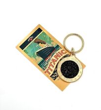 RMS Titanic Recovered Coal Bronze Coin Keychain picture