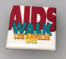 1993 Los Angeles AIDS Walk Virus HIV Awareness LA California Pin Pinback Button picture
