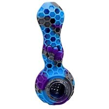 Unbreakable Silicone Honeycomb Tobacco Smoking Pipe with Glass Bowl - Honey Bee picture