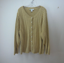 Vintage Girl Scouts XXL Cable Knit Cardigan Beige Sweater 2XL Scouting GSA picture