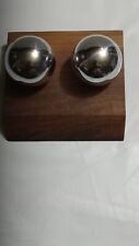 Stainless Steel Chiming Boading Balls On a Wooden Base With Nearly 1 Pound Balls picture