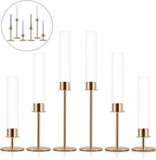 Taper Candle Holder Glass Windshield Gold Candlestick Holder Candle Stick New picture