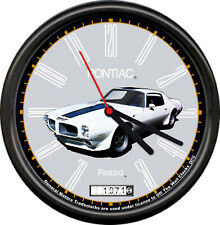 Licensed 1971 Pontiac Firebird White Muscle Car General Motors Sign Wall Clock picture