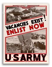 1940s “Enlist Now U.S. Army” WWII Recruiting Propaganda War Poster - 24x32 picture