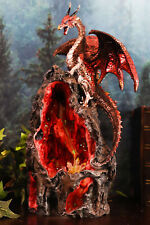 Ebros Sapphire Dragon On LED Crystal Mountain Backflow Incense Burner Figurine picture