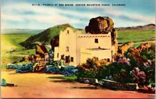Colorado Pueblo At Red Rocks Denver Mountain Parks 1940 Cars Vintage Postcard picture