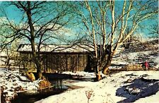 Vintage Postcard- Covered Bridge in Winter, Batesville, OH. picture