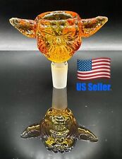 14MM Amber/Yellow Thick Glass Yoda Bowl Replacement Tobacco Bong Bowl picture