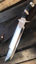 CUSTOM HANDMADE D2 STEEL PREDATOR HUNTING BOWIE KNIFE, PREMIUM GIFT FOR HUSBAND picture