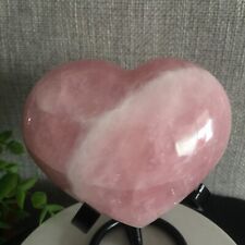 334g Natural Pink Rose heart shape Quartz Crystal heart Healing Gemstone 14 picture