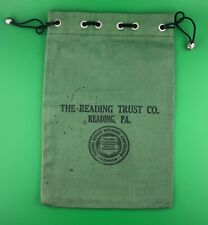 “The Reading Trust Co.” Reading, PA Vintage Cloth Drawstring Bank Bag AS IS picture