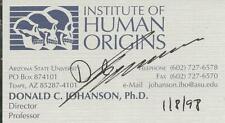 Donald Johanson Signed Arizona St Business Card Paleontologist Discovered Lucy picture