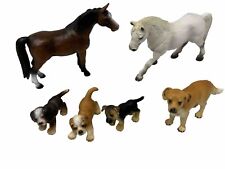 Lot of 6 Schleich Animal Figurines Horses, Puppies, Dog Year 2000-2005 Mixed picture
