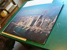 large mounted NY CITY SKYLINE PUZZLE w/ Twin towers, aprox 29 x 40