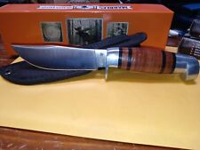 Marbels Hunting Knife With Leather Handle , EDC Fixed Blade With Sheath picture