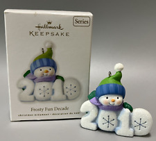 2010 Hallmark Keepsake Christmas Ornament Frosty Fun Decade Snowman #1 In Series picture