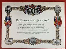 World War I, Peace and Victory, Daily Telegraph 11/11/1918 and 1919 Peace Cert. picture