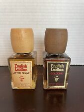 English Leather 2oz Cologne and 2oz After Shave wooden top Vintage Full Mem co  picture