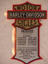 HARLEY DAVIDSON VINTAGE PATENT PATENTED SMALL DECAL (INSIDE) 2 X 1.25 NEW picture