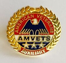 AMVETS American Veterans Auxiliary Pin Badge US Army Rare Vintage Military (M4) picture