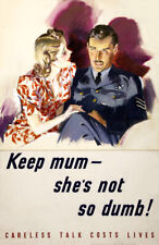 1939-46 Keep Mum - She's Not So Dumb WWII Poster Art Print 11