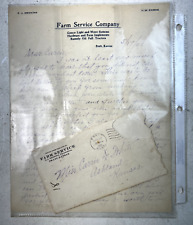 Antique 1921 Letter from Farm Service Company - Pratt, Kansas picture