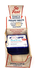 Vintage Sealed Phillips Milk Of Magnesia Tablets Metal Tin Box Medicine Display picture