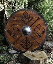 Viking Eivor Valhalla Viking Shield Blood Theme Wooden Medieval Raven Shield picture