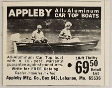 1964 Print Ad Appleby Aluminum Car-Top Boats Made in Lebanon,Missouri picture