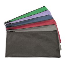 DALIX Zippered Money Pouch Bank Bag Security Deposit Bags Assorted Colors 6 Pack picture