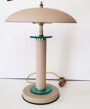 Vintage Beige Cream Metal Table Lamp Mushroom Dome UFO 90s Touch On/Off 18