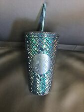 Starbucks Studded Jeweled 2021 Holiday Tumbler Blue Green 16oz NEW picture