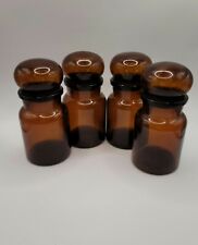 Vintage Amber/Brown Belgium Apothecary/Medicine/Alcohol Bottles, Lot of 4 picture