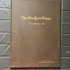 Rare Historical Vintage The New York Times Newspaper Dated October 22 1940 picture