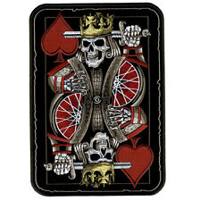SUICIDE KING DEATH SKULL PLAYING CARD  4 INCH MC BIKER PATCH BY MILTACUSA picture