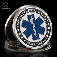 EMS Emergency Medical Services Silver First Responder Challenge Coin picture