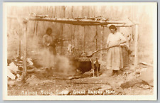 RPPC Postcard~ Chippewa Native Women Making Maple Syrup~ Grand Rapids, MN picture
