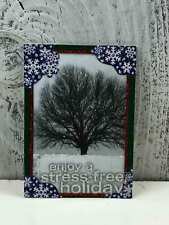 ACEO TRADING CARD “ ENJOY A STRESS-FREE HOLIDAY“ MADE OUT GLITTER STICKER picture