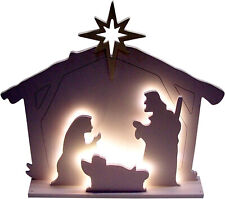 Freestanding Electric Manger Scene Silhouette with Warm Lights, Christmas Decor picture