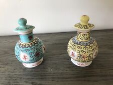 Vintage Chinese Mun Sau Soy Sauce  Ceramic Jars Set Of Two picture