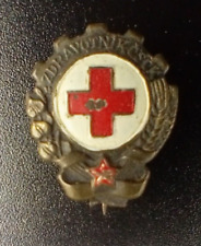 Antique Czech Red Cross Association Medical Medic Uniform First Aid Pin Badge picture