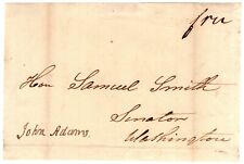 John Adams - Free Frank Signature - Sent to Politician Who Decided 1800 Election picture
