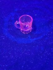 Baby Beer Glass Shot/Pink Depression Glass Selenium Glow Under 365nm UV Light picture