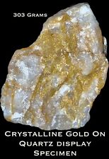 303g Natural Raw Crystalline Gold On Quartz Display Specimen. Very Rare- CA Gold picture
